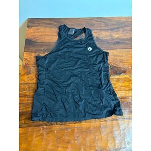 Gym Coffee Black Racerback Athletic Tank Top Athleisure Women's Size M